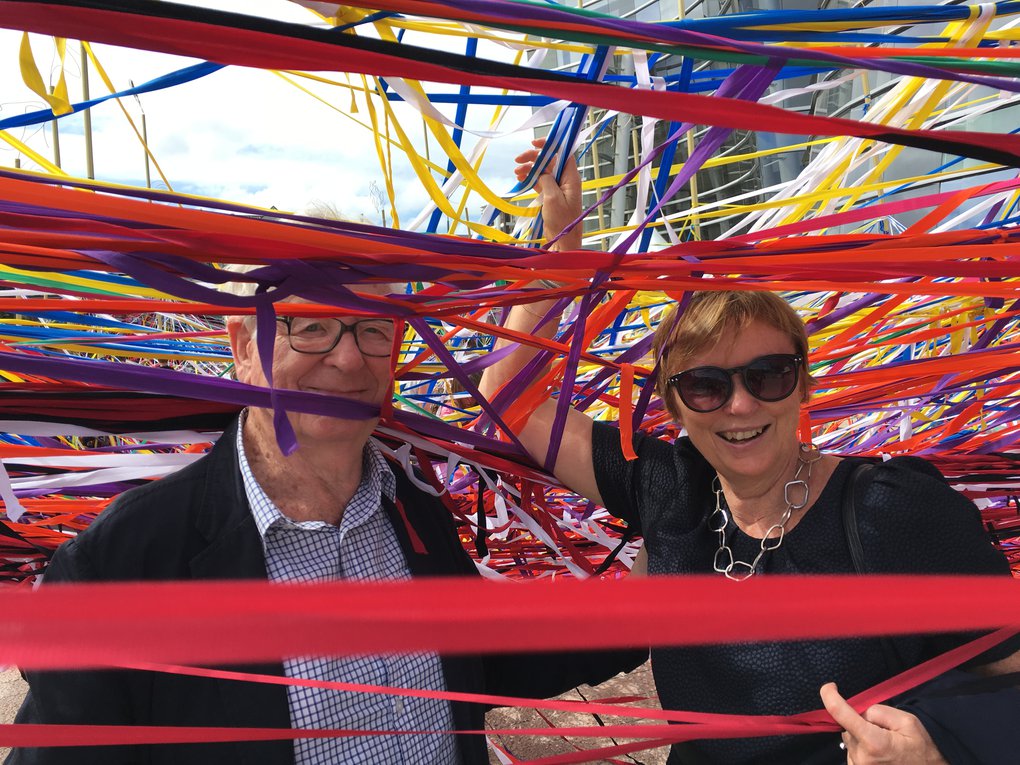 Rob & Sue at Christchurch Art Gallery's 'Tangle' installation